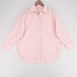 Maeve The Bennett Button Down Shirt Womens M Pink Long Sleeve Cotton Oversized
